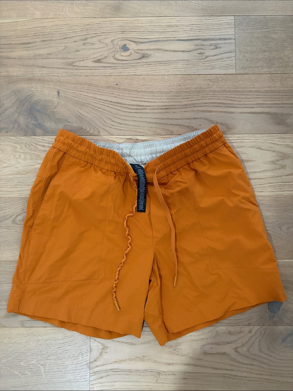 lululemon athletica Men's Bright Orange Drawstring Athletic Shorts